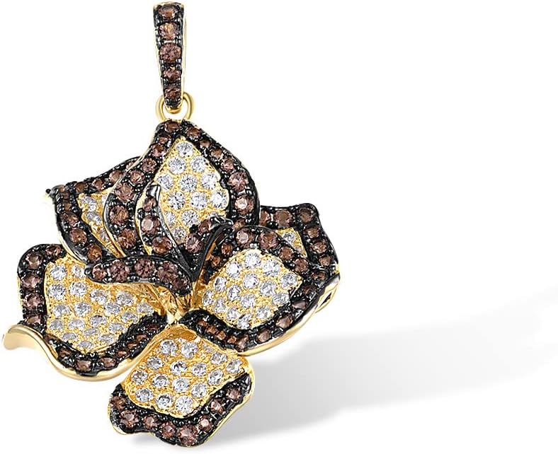 Santuzza Sterling Silver Gemstone Flower Pendant for Women - Image 1